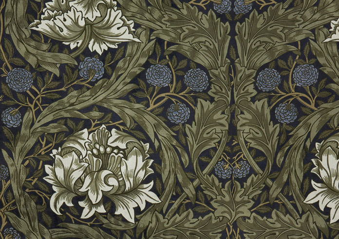 William Morris At Home African Marigold Velvet, Cornflower - Roman Blind - Image 7